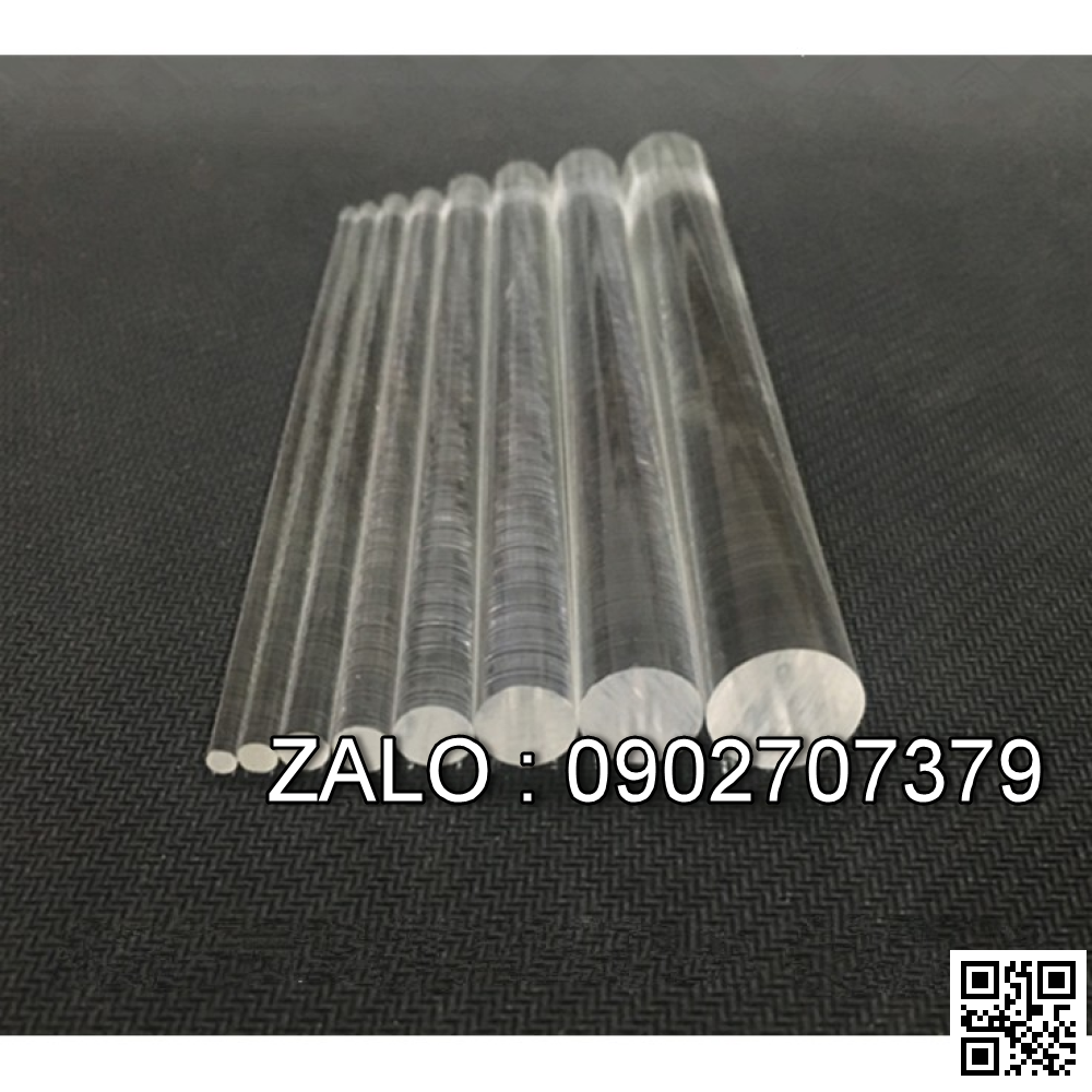 Cây Nhựa Mica Phi Tròn - Láp Mica Tròn Đặc Trắng Trong