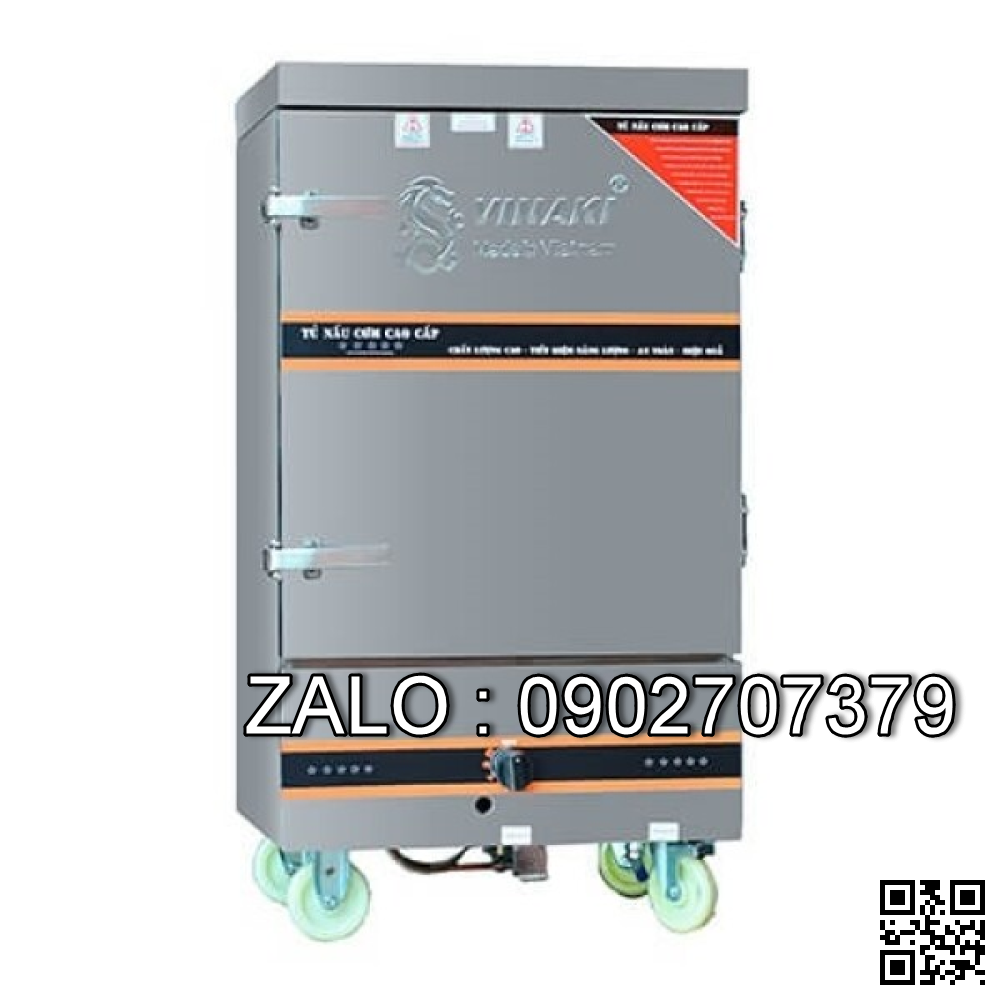 Tủ Nấu Cơm 10 Khay Kết Hợp Ga - Điện Hẹn Giờ Bằng Cơ Và Aptomat OKASU VNK10K-GDAC