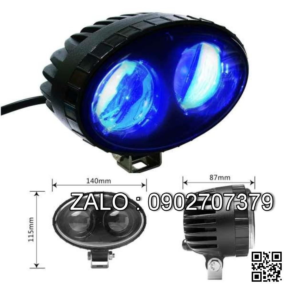 Đèn 12V-80V/6W cảnh báo chiếu vạch thẳng màu xanh