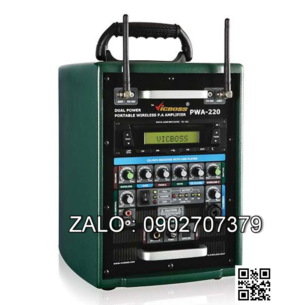 Thiết bị âm thanh di động không dây Vicboss PWA-103 UB DC