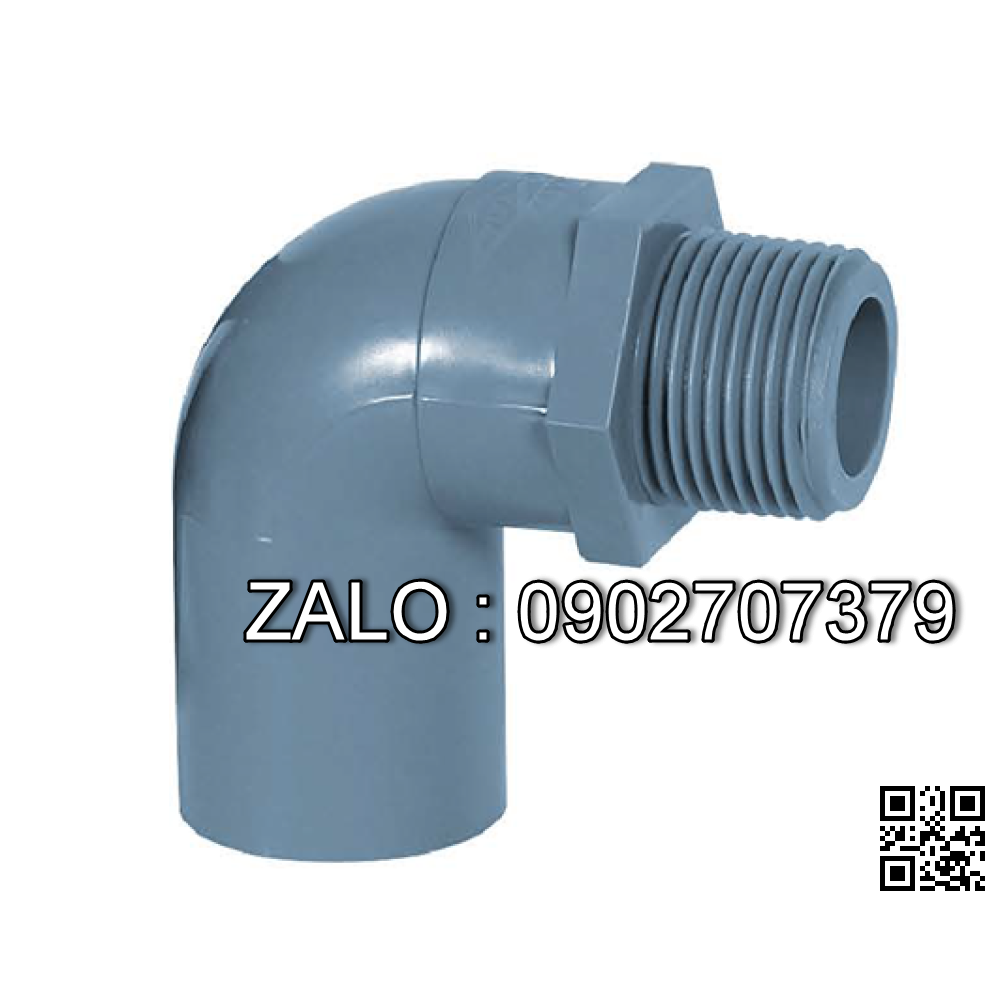 Co góc 90 nhựa ren ngoài uPVC D20*1/2 Bình Minh