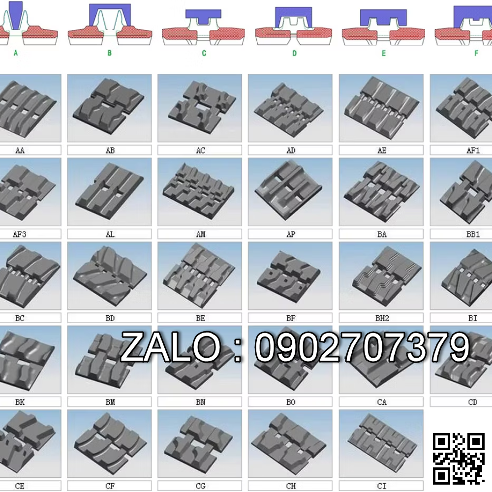Xích cao su 500x90x82