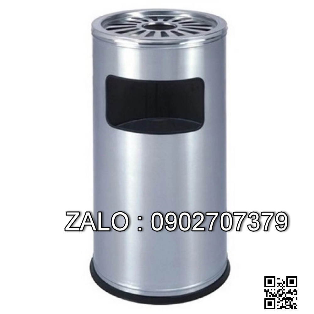 Thùng rác inox có gạt tàn thuốc A35-Y