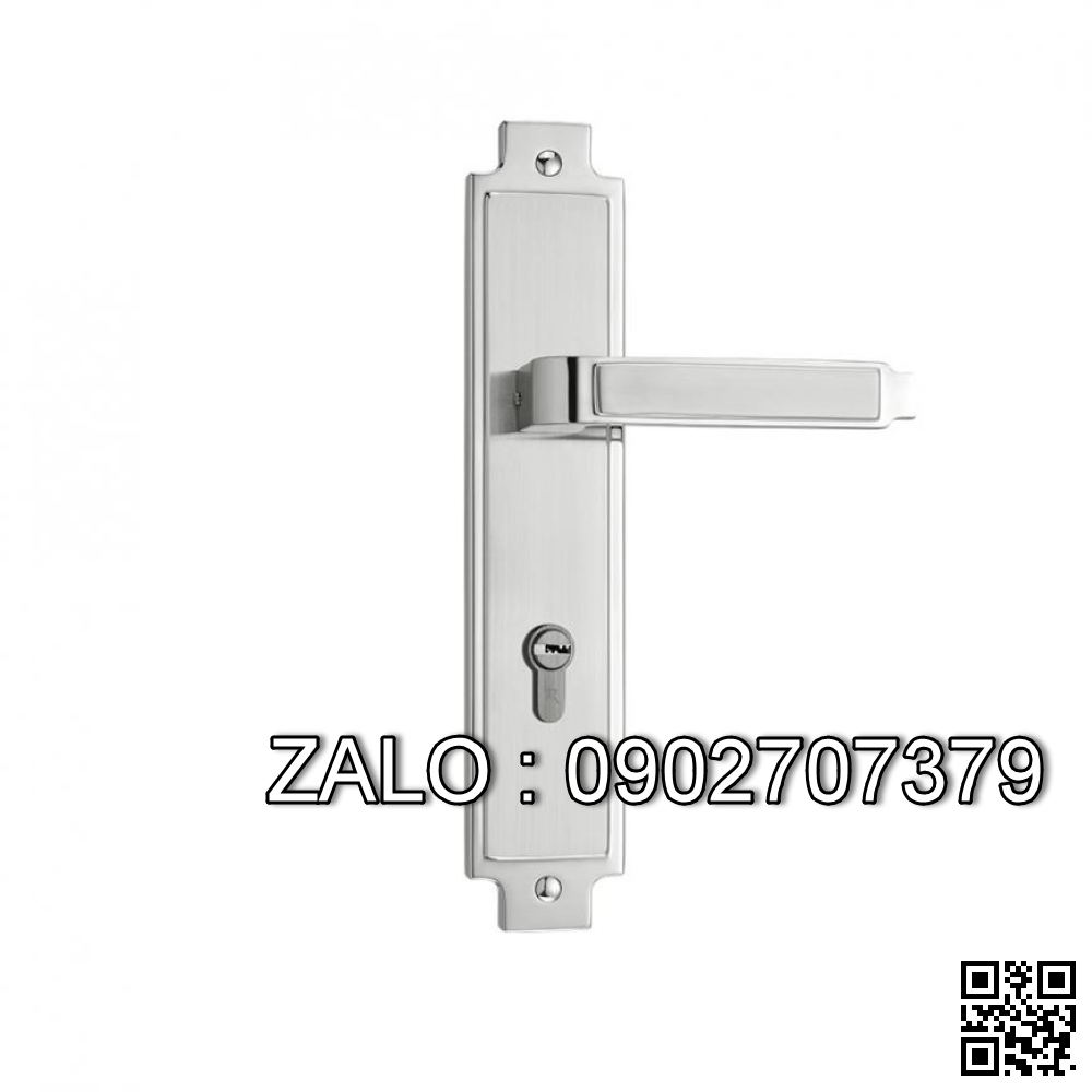 Khóa cửa nẹp Vickini 37919.102 inox bóng mờ 2 đầu chìa