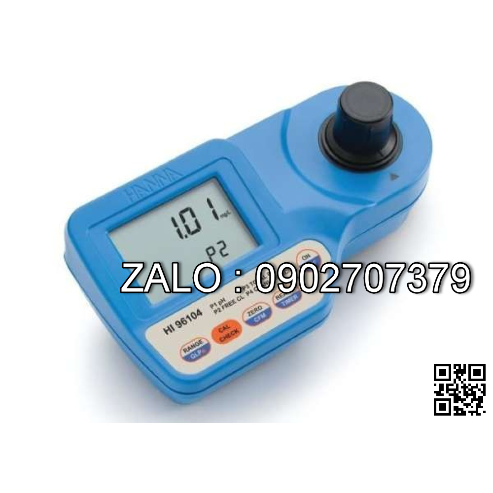 Máy đo PH/Clo/Axit Cyanuric Hanna HI96104 (6.5 to 8.5 pH, 0.00 to 5.00 mg/L (ppm), 0 to 80 mg/L (ppm))