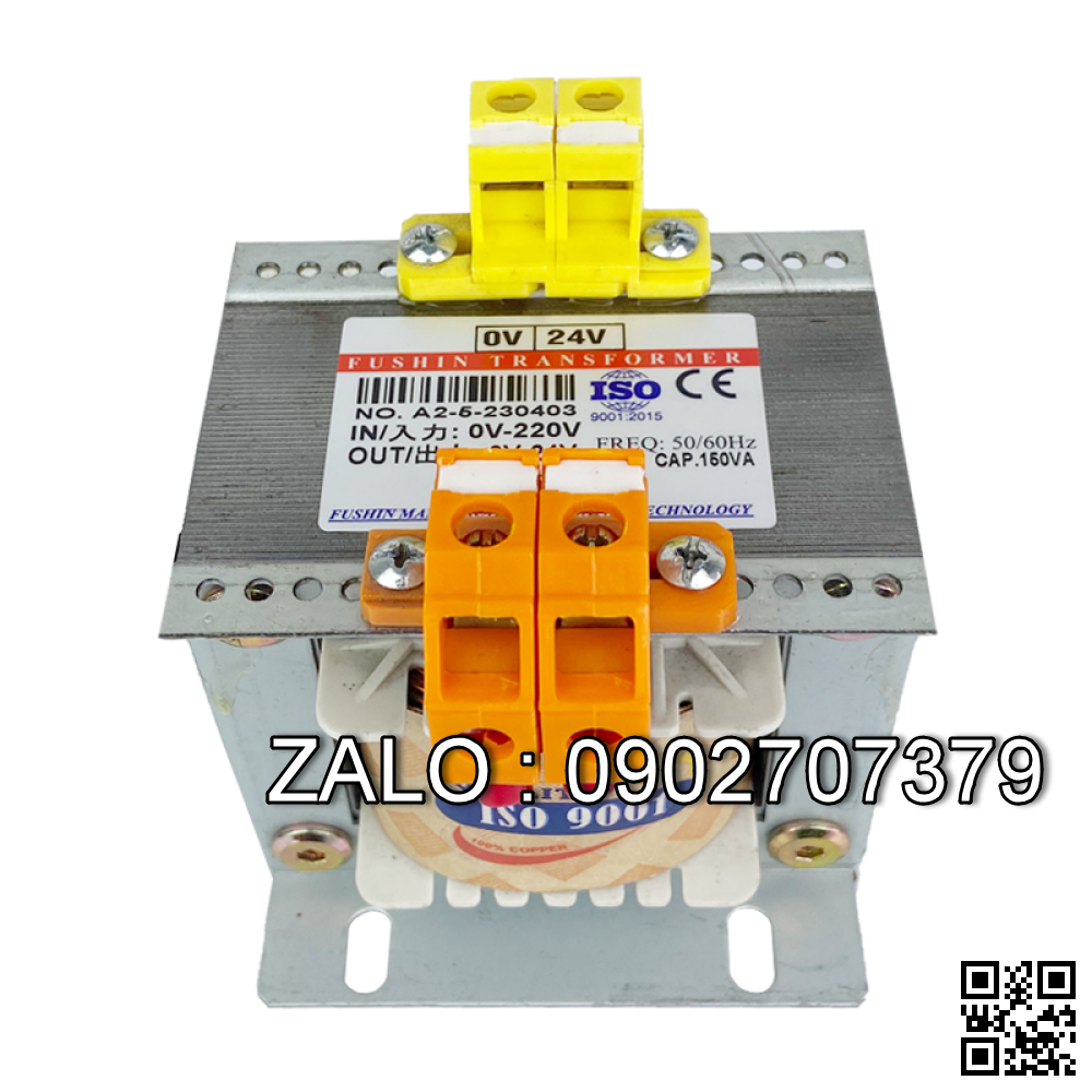 Biến áp 220V ra 24V 150VA (6A) - Nhản hiệu : Fushin