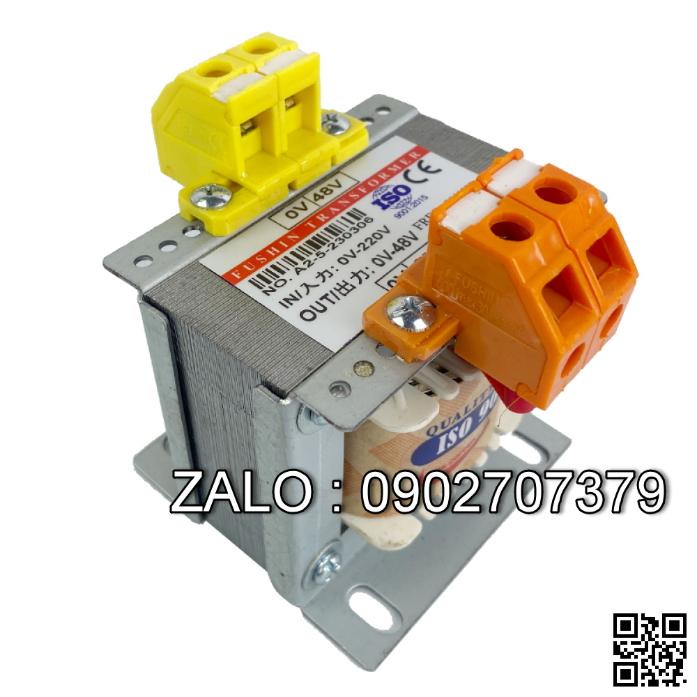 Biến áp 220V ra 48V-100VA (2A) - Nhản hiệu : Fushin