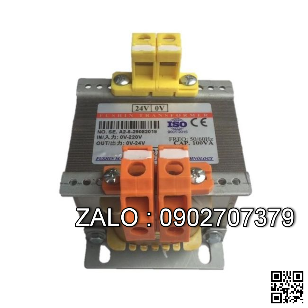 Biến áp 220V ra 24V 120VA (5A) - Nhản hiệu : Fushin