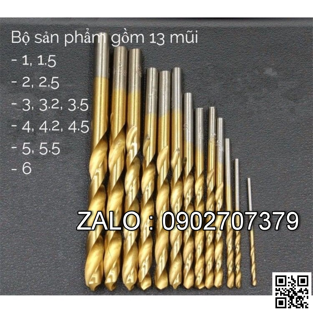 Mũi khoan Inox viềng vàng Ø5 mm