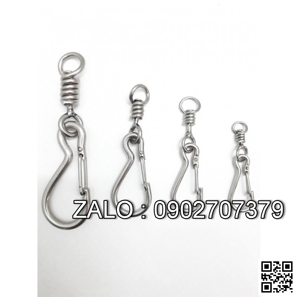Móc Khóa Cổ Chó - Móc Xích Inox Kèm Chống Xoắn