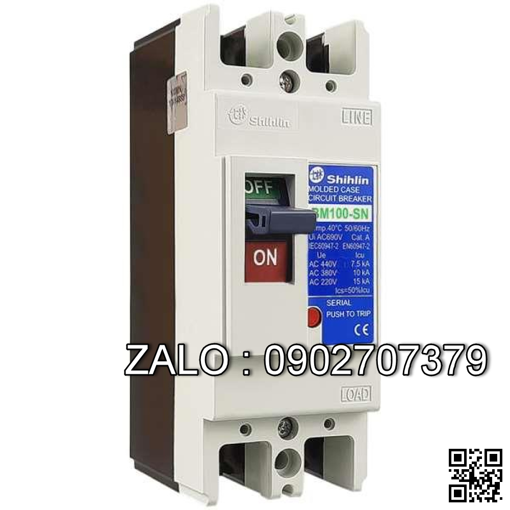 MCCB Shihlin BM100-SN-2P-100A 15kA