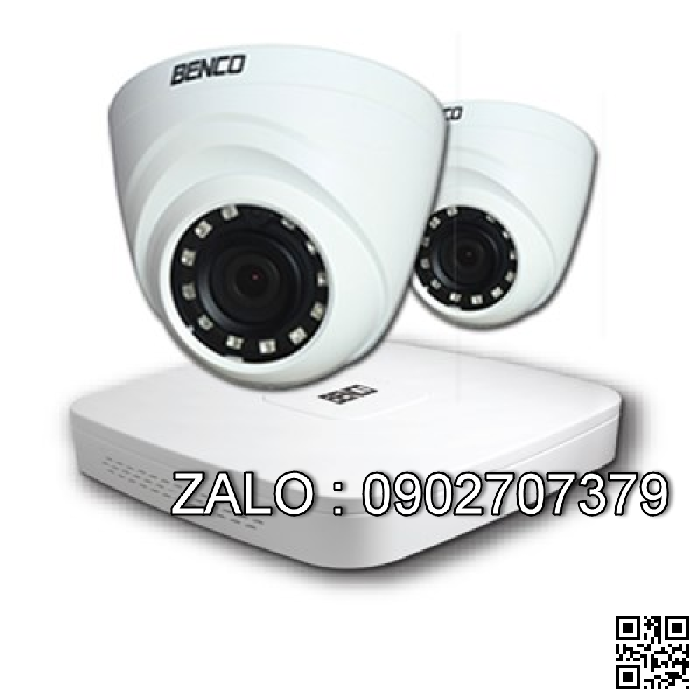 Trọn bộ Camera Benco 2 mắt HD 1.0M BEN-XVR1104C