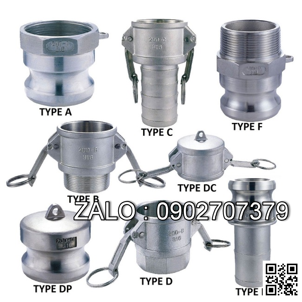 Khớp nối nhanh INOX đầu B 1/2