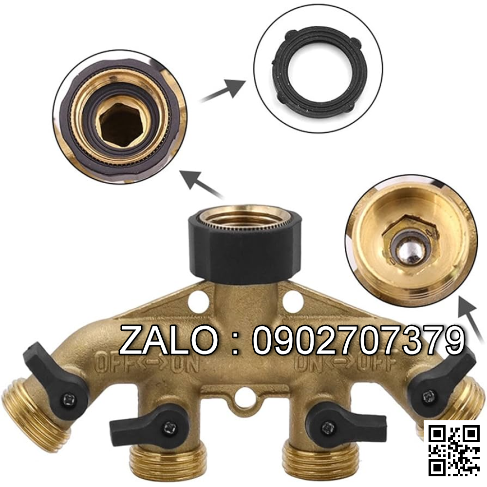 Van bi Inox ren ngoài 6 ngã DN65