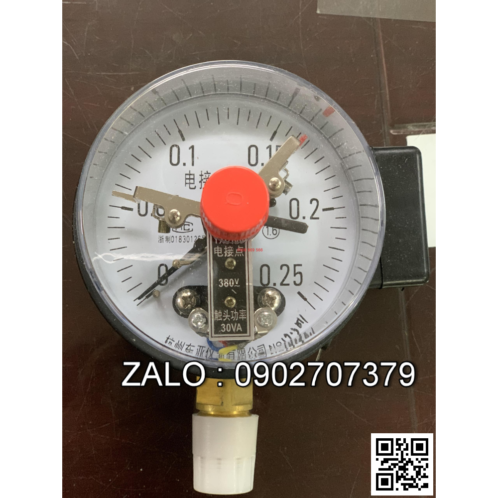 Đồng hồ áp suất 3 kim phi 100: YXC-100 , các dải từ 0~60MPA