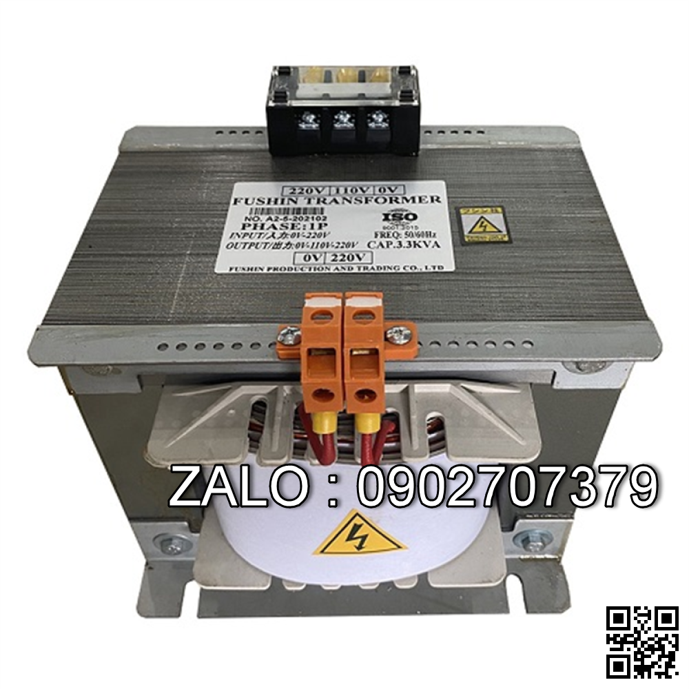 Biến áp cách ly 220V/12V-24V-36V-48V 100VA - Nhản hiệu : Fushin