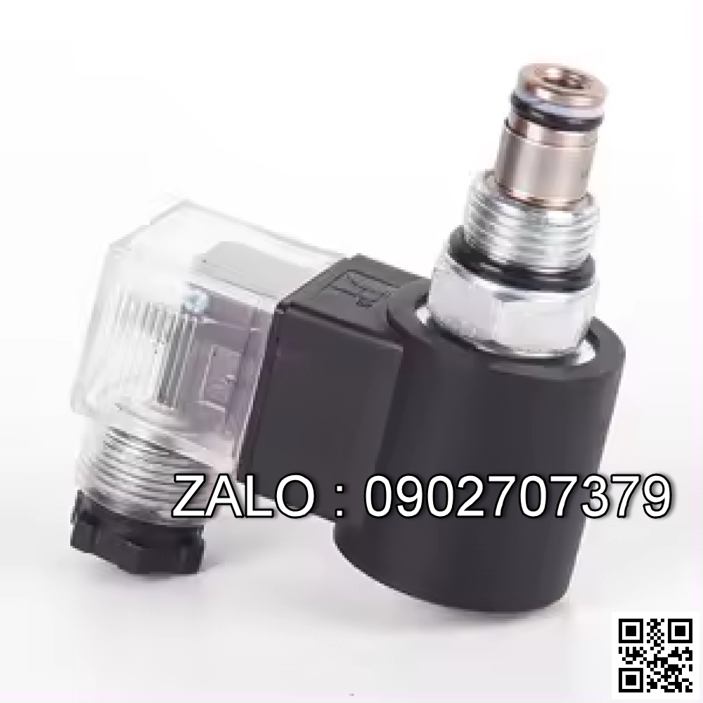 Van điện từ Hydraforce 24VDC, đường kính ngoài 33mm, đường kính trong 13mm (đường kính thân van 12mm), chiều dài 37mm