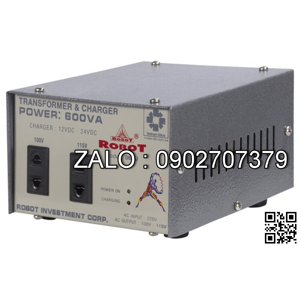 Máy biến thế có sạc ắc quy Robot 600VA ( 6-12V )