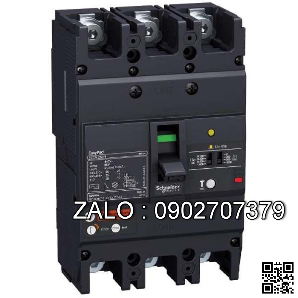 CB khối chống giật Schneider EZCV250N3175 175A 25kA 3P