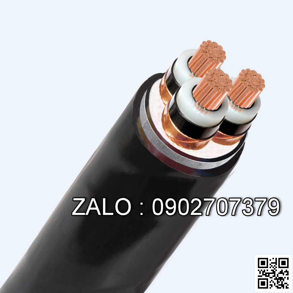 Cáp điện lực hạ thế có giáp bảo vệ - TCVN 5935 (3 lõi+ 1 lõi đất, ruột đồng, cách điện XLPE, giáp bằng thép bảo vệ) CXV/DSTA-3x250+1x120 (3x61/2.3+1x37/2.03)-0,6/1kV