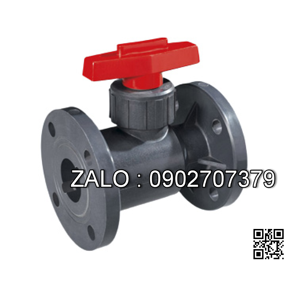 Van bi uPVC mặt bích 2 ngã DN15