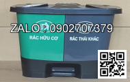 Thùng rác nhựa có nắp đậy kín và bánh xe 360L