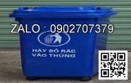 Thùng rác inox công nghiệp vuông có gạt tàn thuốc lá A34-B