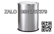 Thùng rác inox công nghiệp vuông có gạt tàn thuốc lá A34-B