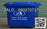 Thùng rác nhựa có bánh xe 100 lít màu Xanh Lá