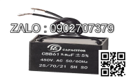 Tu dien hinh chu nhat, Capacitor type: SM450-25, 2.5µF-J, 450VAC, 85 do C, 60/50Hz, 2 chan det, Nsx: ALL EARTH