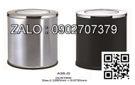 Thùng rác inox A34-A (đen)