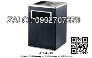 Thùng rác inox A34-A (đen)