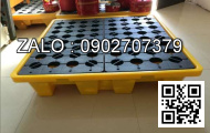 Pallet nhựa lót sàn 600x600x100mm màu xanh