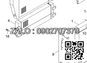 Két làm mát nước xe cạp Hitachi EX400-5