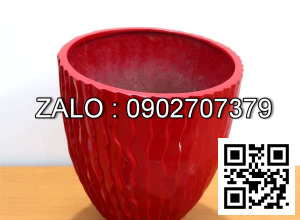 Chậu Composite  hình trứng vân sóng đứng đường kính 35 cao 46