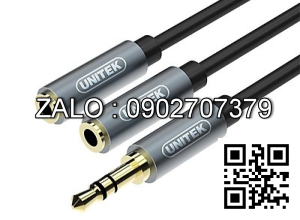 Jack Chia 1 Đầu 3.5 --> 2 Đầu Bông Sen - Unitek 0.2m YC 956ABK