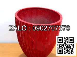 Chậu Composite  hình trứng vân sóng đứng đường kính 35 cao 46