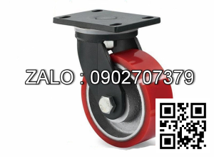 Bánh Xe PU Gang Đỏ Hàn Quốc Phi 150x50 - Xoay Tải Trọng 400kg / 1 Cái