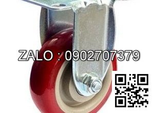 Bánh Xe PVC Đỏ Mận Phi 125x32 - Xoay Tải Trọng 120kg / 1 Cái