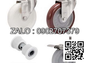 Bánh Xe Càng Inox 304 PP Trắng Phi 75x32 - Xoay Tải Trọng 100kg / 1 Cái