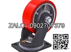 Bánh Xe PU Gang Đỏ Càng 3 Ly Phi 75x32 - Xoay Tải Trọng 100kg / 1 Cái