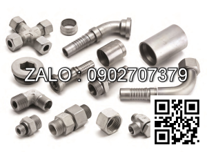 Đầu nối thẳng inox 1 đầu tán hạt bắp 4mm - 1 đầu răng ngoài 9.6mm