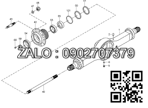 Trục truyền động từ vi sai ra may ơ cầu trước dùng cho xe nâng huyndai 250D-7E , ZGBJ-00149