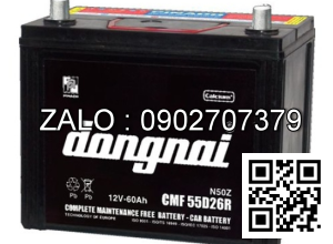 Bình ắc quy khô 55D26 (R/L) 12V-60Ah 258 x 171 x 203