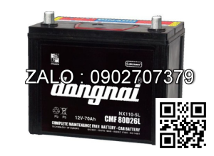 Bình ắc quy khô 80D26 (R/L) 12V-70Ah 258 x 171 x 203