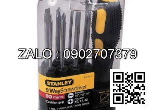 Bộ tuốc nơ vít Stanley 2 cạnh & 4 cạnh 9 chi 
tiết 62-511