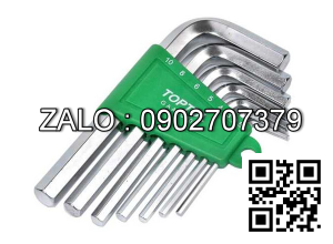 Bộ chìa vặn lục giác thường TOPTUL 7 cây 2-
8mm dạng gập mạ crom đen AGFB0701