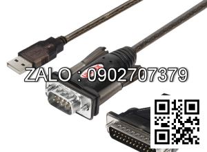 Cable USB ----> Com 9 + Đổi Com 25 Unitek(Y105A)