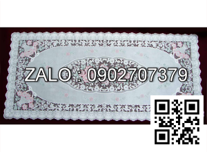 Khăn trải bàn Hoa mai Nhật Bản salon hình chữ nhật 40x92cm nhựa PVC không thấm nước