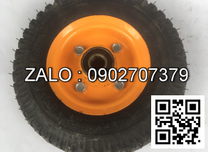 Bánh Xe Pu Bản 50Mm Có Khóa Niềng Gang Phi 250Mm